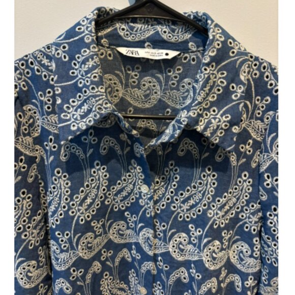 Summer Denim Dress with Embroidered Print - Picture 2 of 3